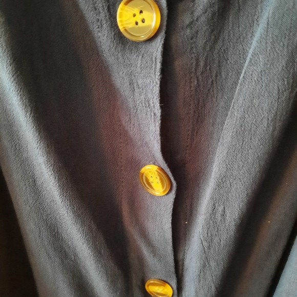 Size L Dark Blue Cotton Button Down Tank Top - Picture 5 of 7